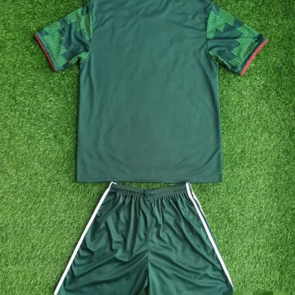 Mexico 2021 Home Kids Jersey And Shorts Kit  - Green