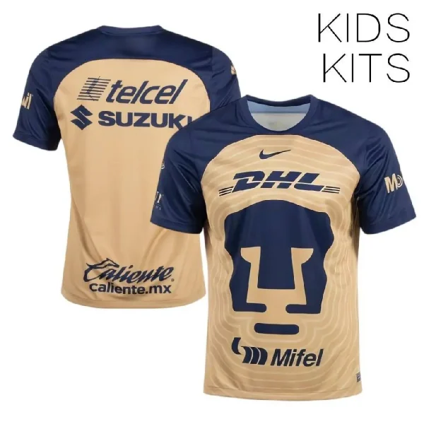 Pumas UNAM 2022/23 Away Kids Jersey And Shorts Kit