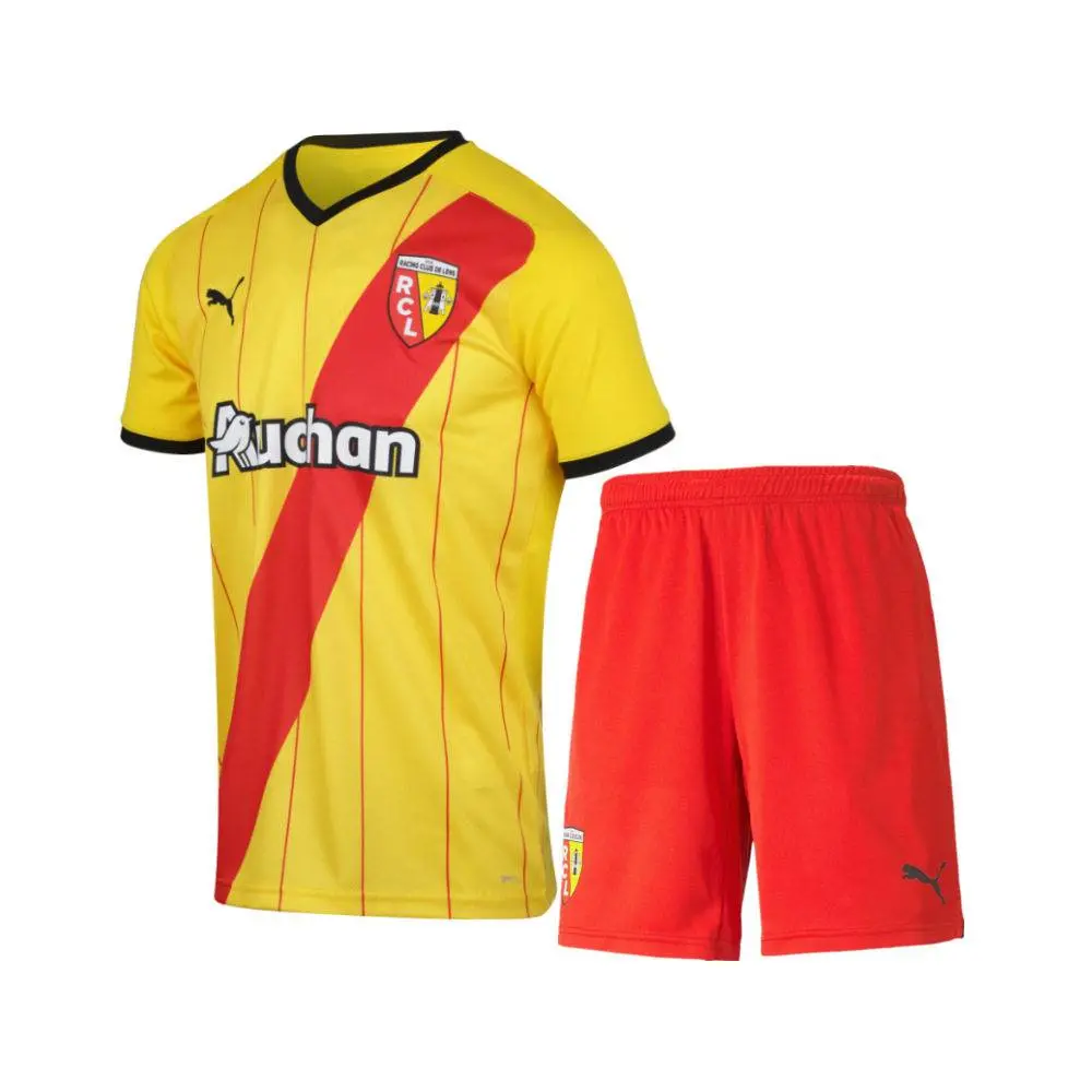 RC Lens 2021/22 Home Kids Jersey And Shorts Kit