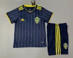 Sweden 2021 Away Kids Jersey And Shorts Kit