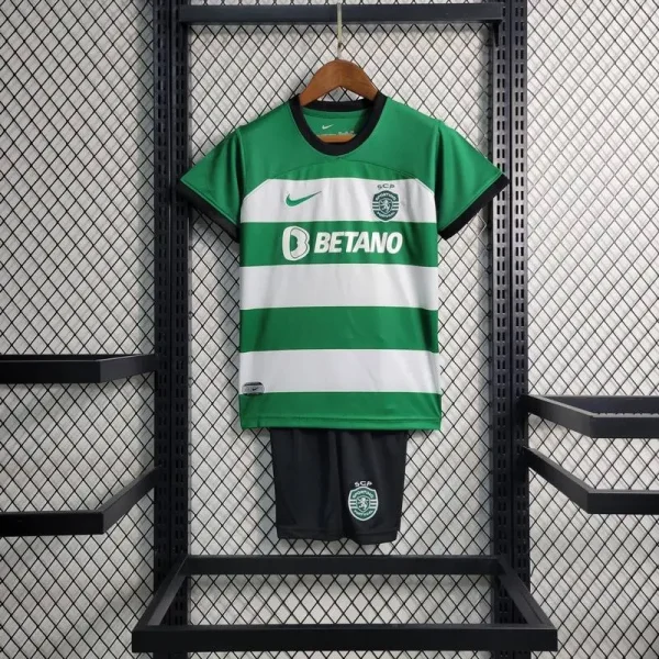 Sporting CP 2023/24 Home Kids Jersey And Shorts Kit