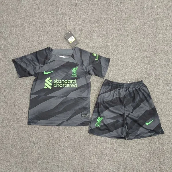 Liverpool 2023/24 Goalkeeper Kids Jersey And Shorts Kit